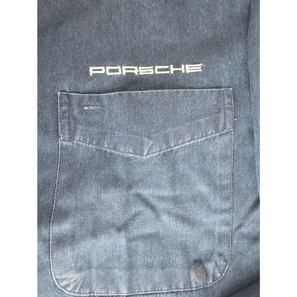 Porsche Denim Button-up Long Sleeve Shirt Men's XL, Automotive Advertising - Picture 3 of 7